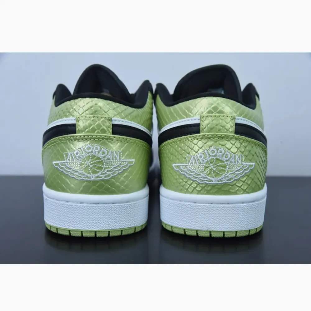 Air Jordan 1 Low “Vivid Green Snakeskin” Vivid Green/Black/White  DX4446-301