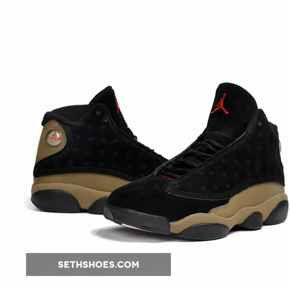 Air Jordan 13 “Olive” Black/True Red-Light Olive 414571-006