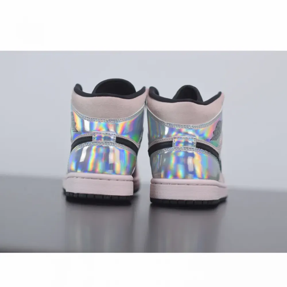 Air Jordan 1 Mid Barely Rose/Black/Multi  BQ6472-602