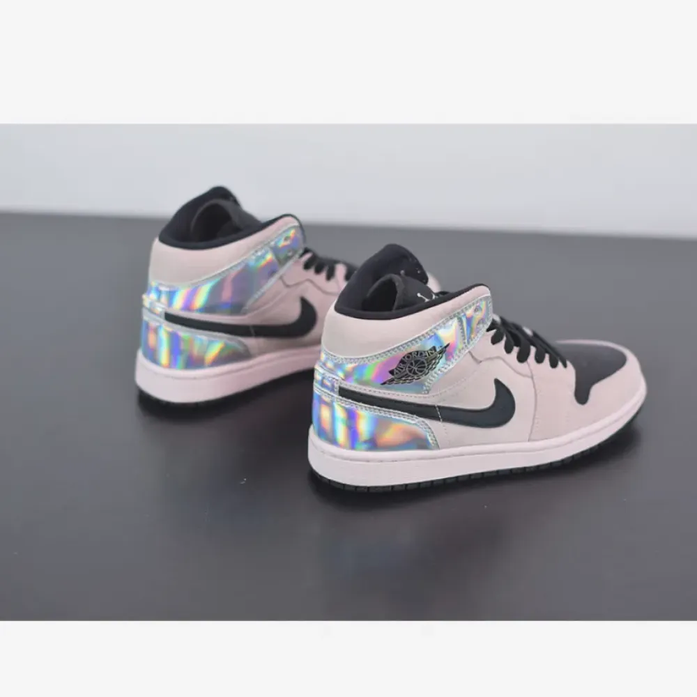 Air Jordan 1 Mid Barely Rose/Black/Multi  BQ6472-602