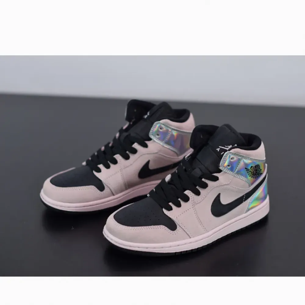 Air Jordan 1 Mid Barely Rose/Black/Multi  BQ6472-602