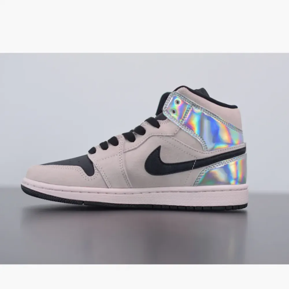 Air Jordan 1 Mid Barely Rose/Black/Multi  BQ6472-602