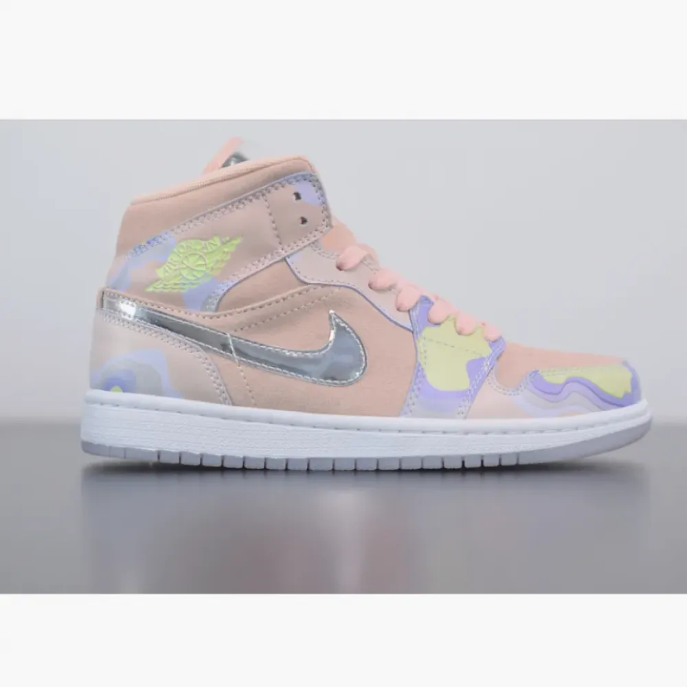 Air Jordan 1 Mid “P(HER)SPECTIVE” Washed Coral/Chrome/Light Whistle CW6008-600