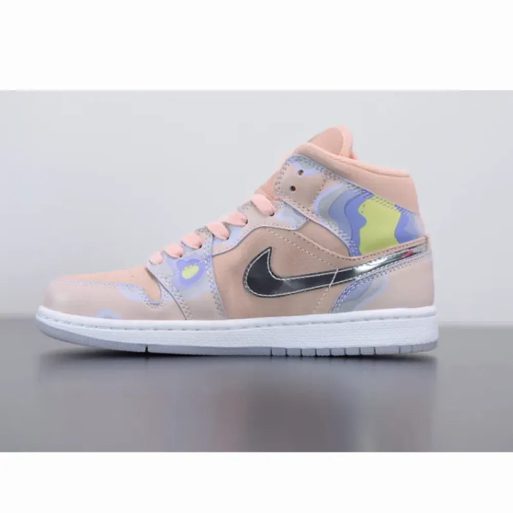 Air Jordan 1 Mid “P(HER)SPECTIVE” Washed Coral/Chrome/Light Whistle CW6008-600