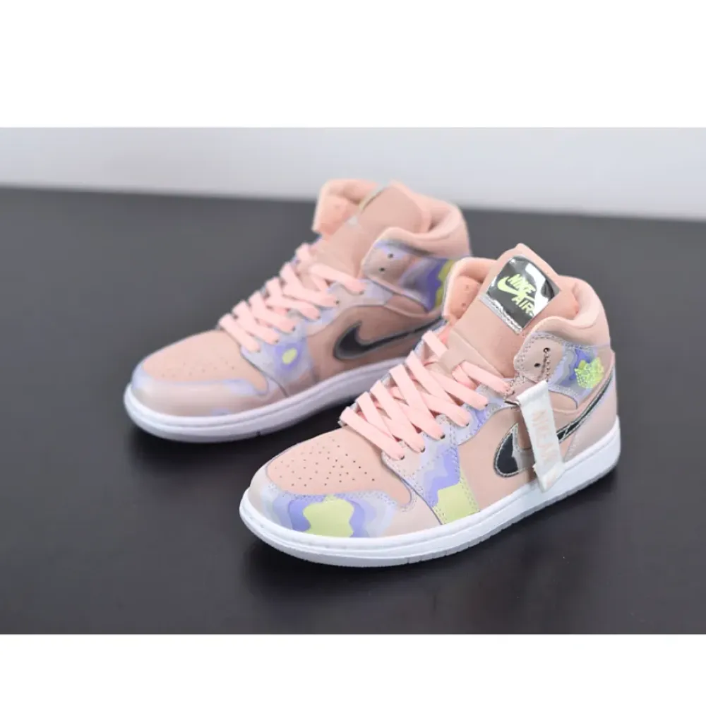 Air Jordan 1 Mid “P(HER)SPECTIVE” Washed Coral/Chrome/Light Whistle CW6008-600