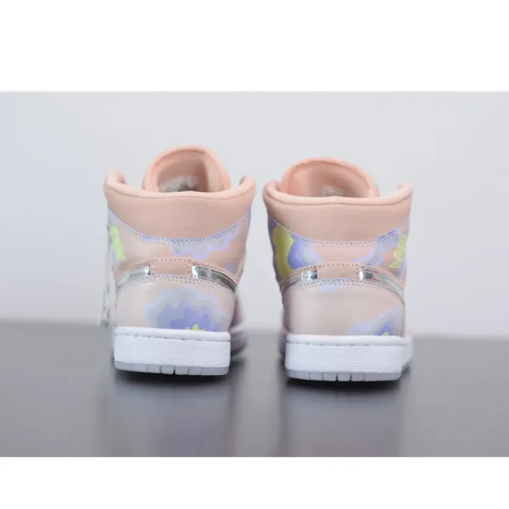 Air Jordan 1 Mid “P(HER)SPECTIVE” Washed Coral/Chrome/Light Whistle CW6008-600