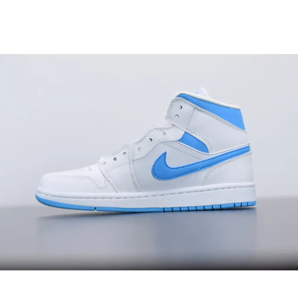 Air Jordan 1 Mid ‘UNC’ White Blue  BQ6472-114