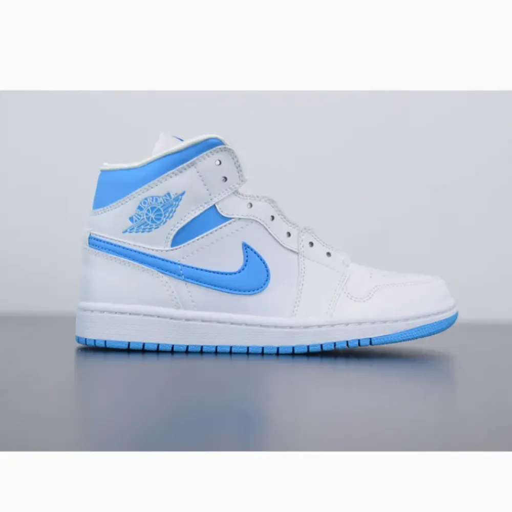 Air Jordan 1 Mid ‘UNC’ White Blue  BQ6472-114