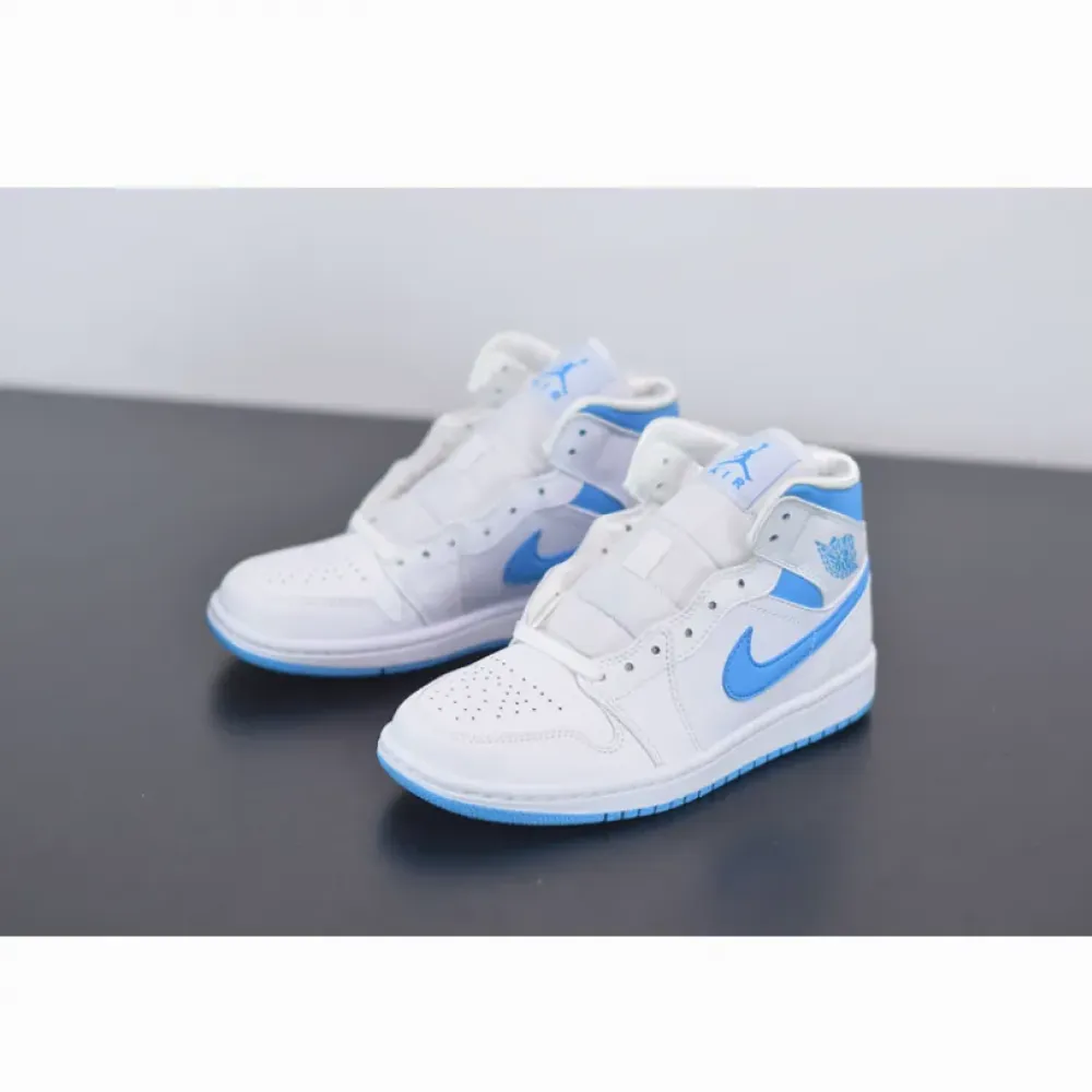 Air Jordan 1 Mid ‘UNC’ White Blue  BQ6472-114