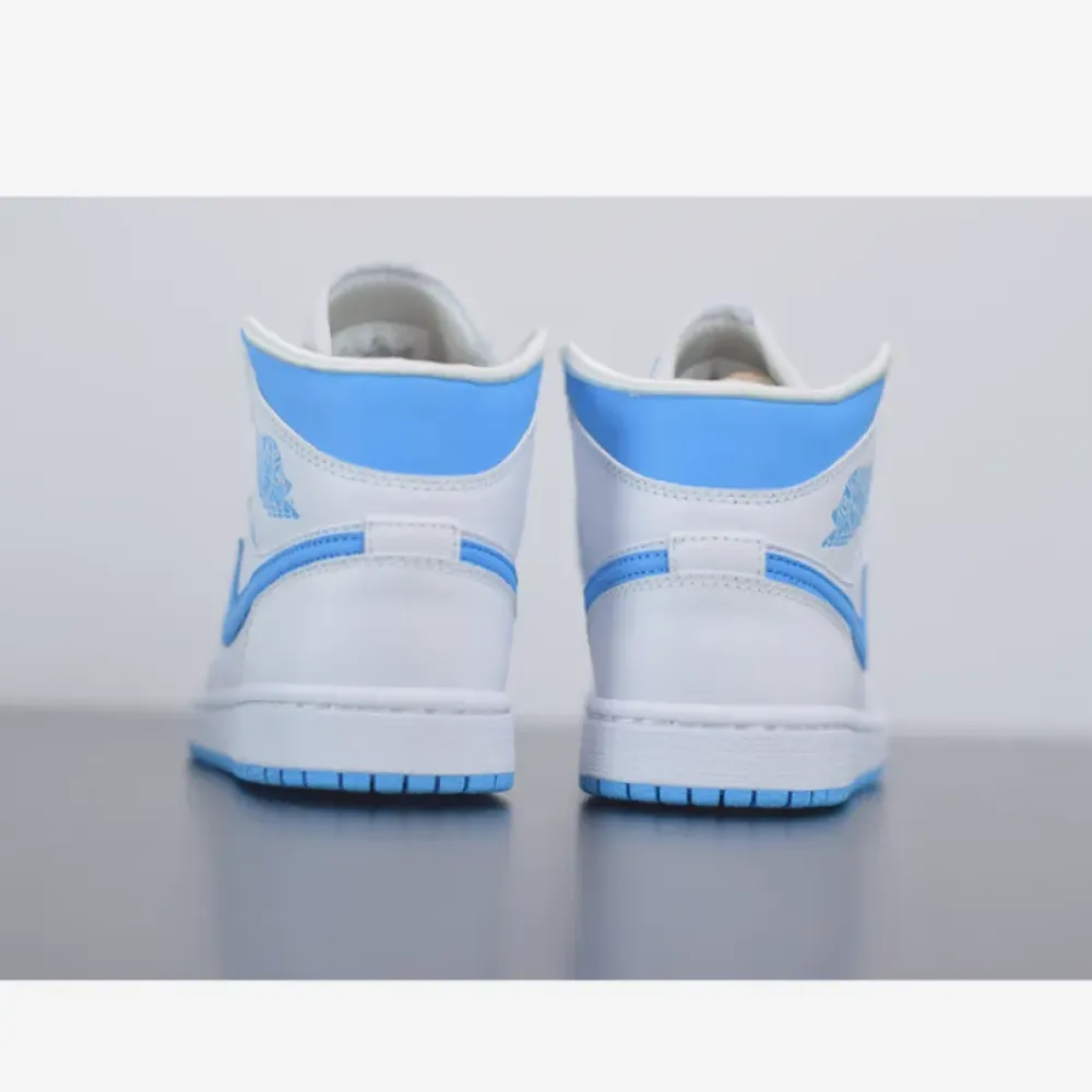 Air Jordan 1 Mid ‘UNC’ White Blue  BQ6472-114