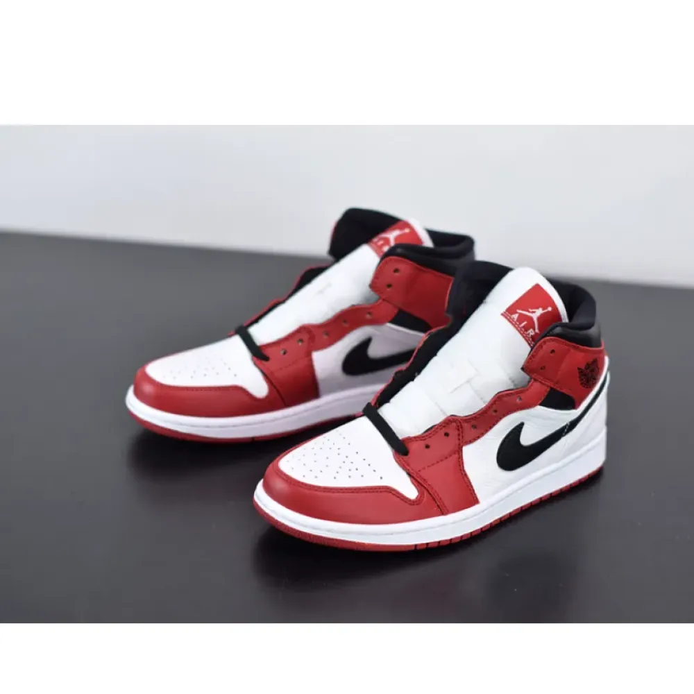 Air Jordan 1 Mid “Chicago” White/Gym Red-Black  554724-173