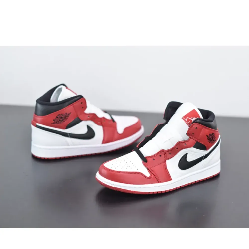 Air Jordan 1 Mid “Chicago” White/Gym Red-Black  554724-173