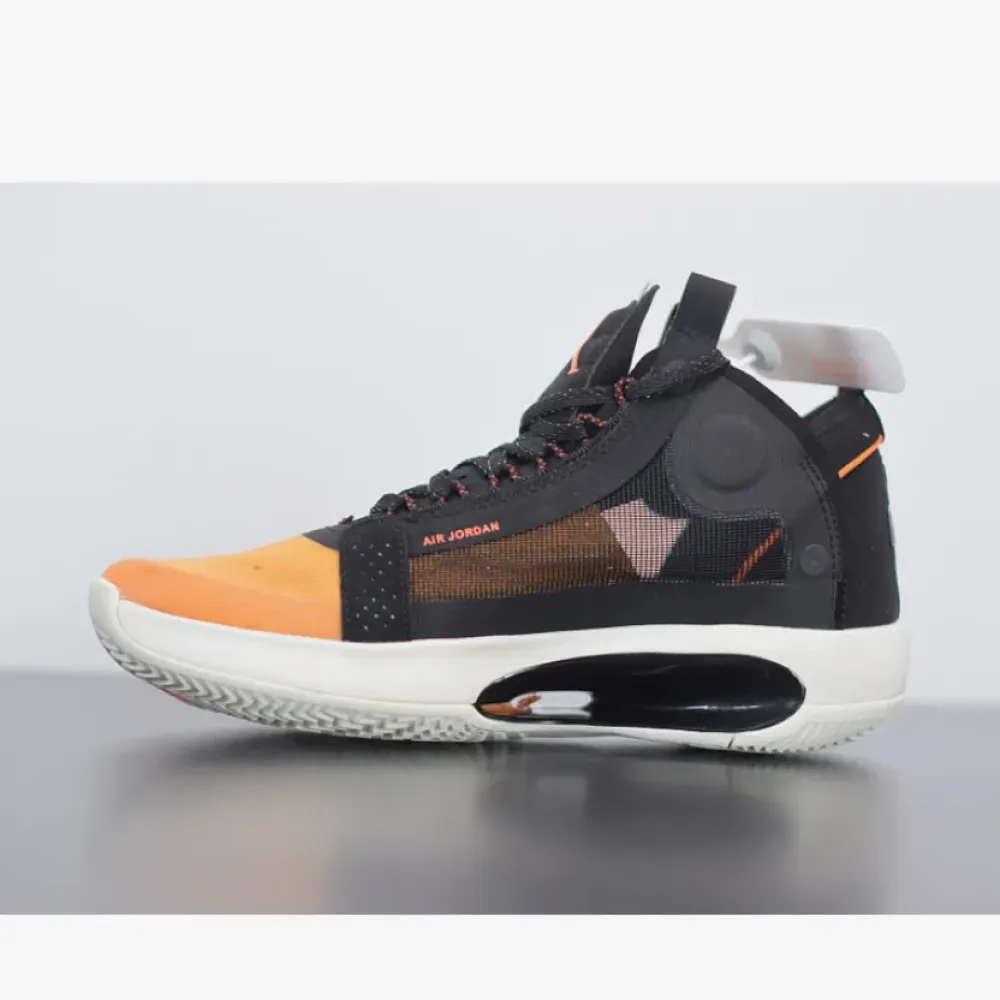 Air Jordan 34 Amber Rise/Black-Sail-Metallic Silver  AR3240-800