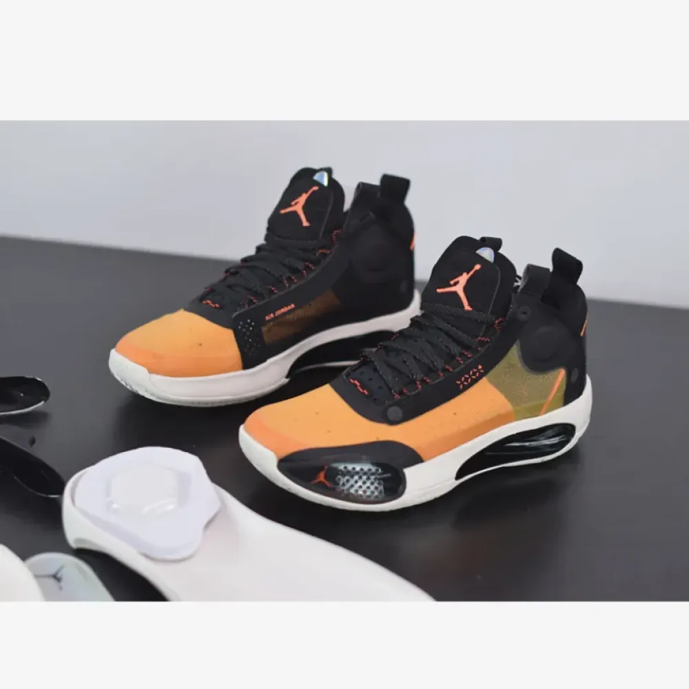 Air Jordan 34 Amber Rise/Black-Sail-Metallic Silver  AR3240-800