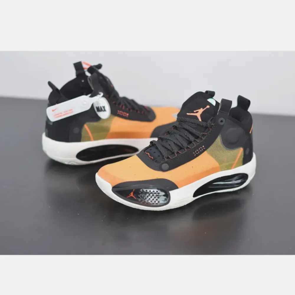 Air Jordan 34 Amber Rise/Black-Sail-Metallic Silver  AR3240-800