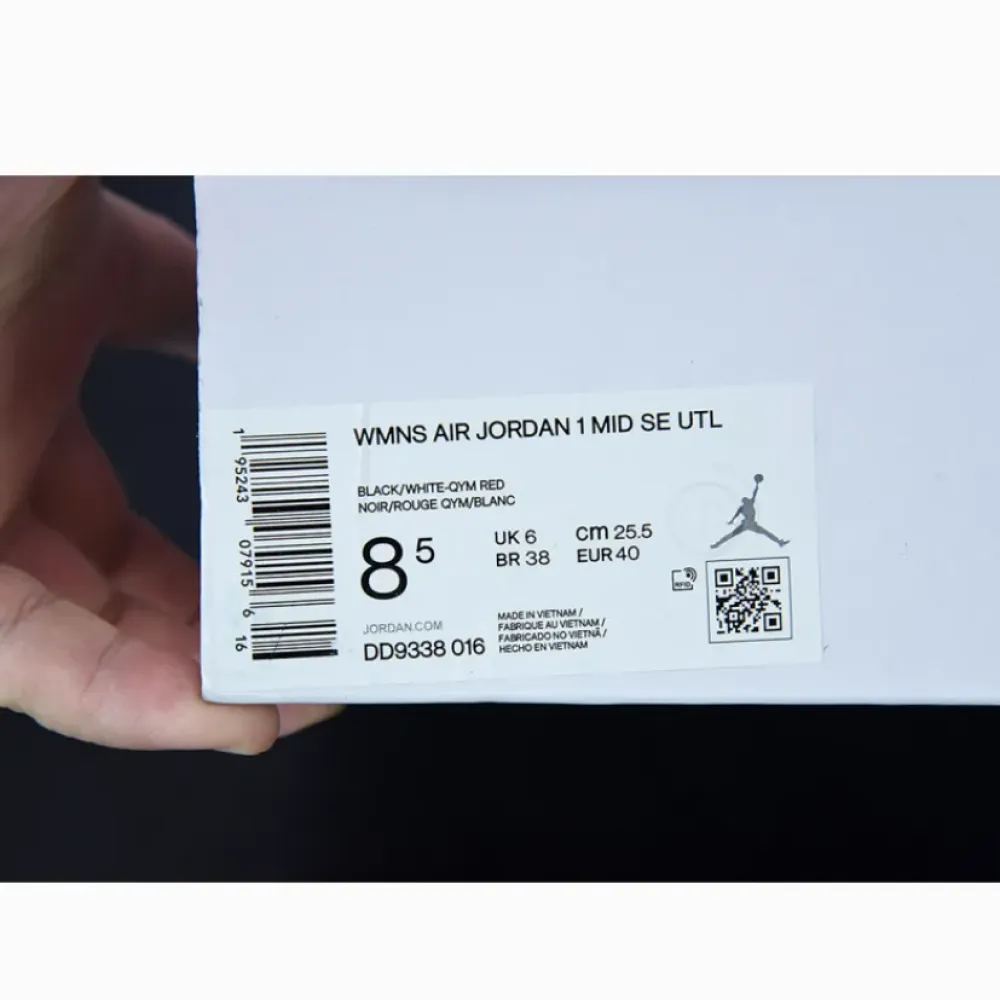 Air Jordan 1 Mid SE Utility Black/White-Gym Red  DD9338-016