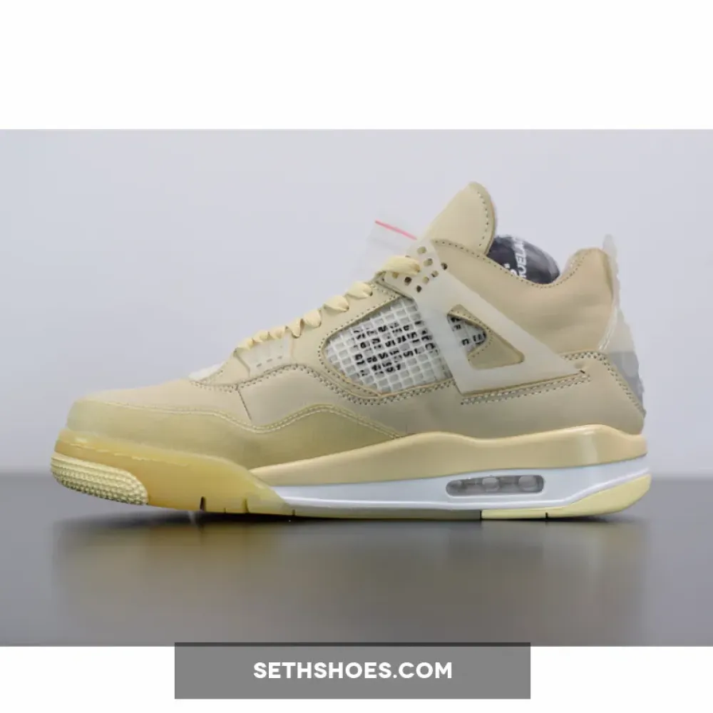 Off-White x Air Jordan 4 SP Sail/Muslin-White-Black  CV9388-100