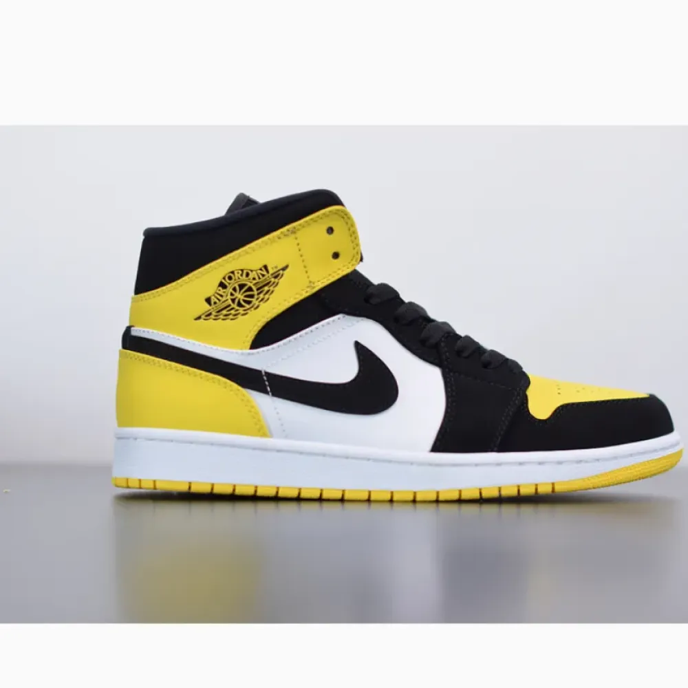Air Jordan 1 Mid “Yellow Toe” Black/Tour Yellow-White  852542-071