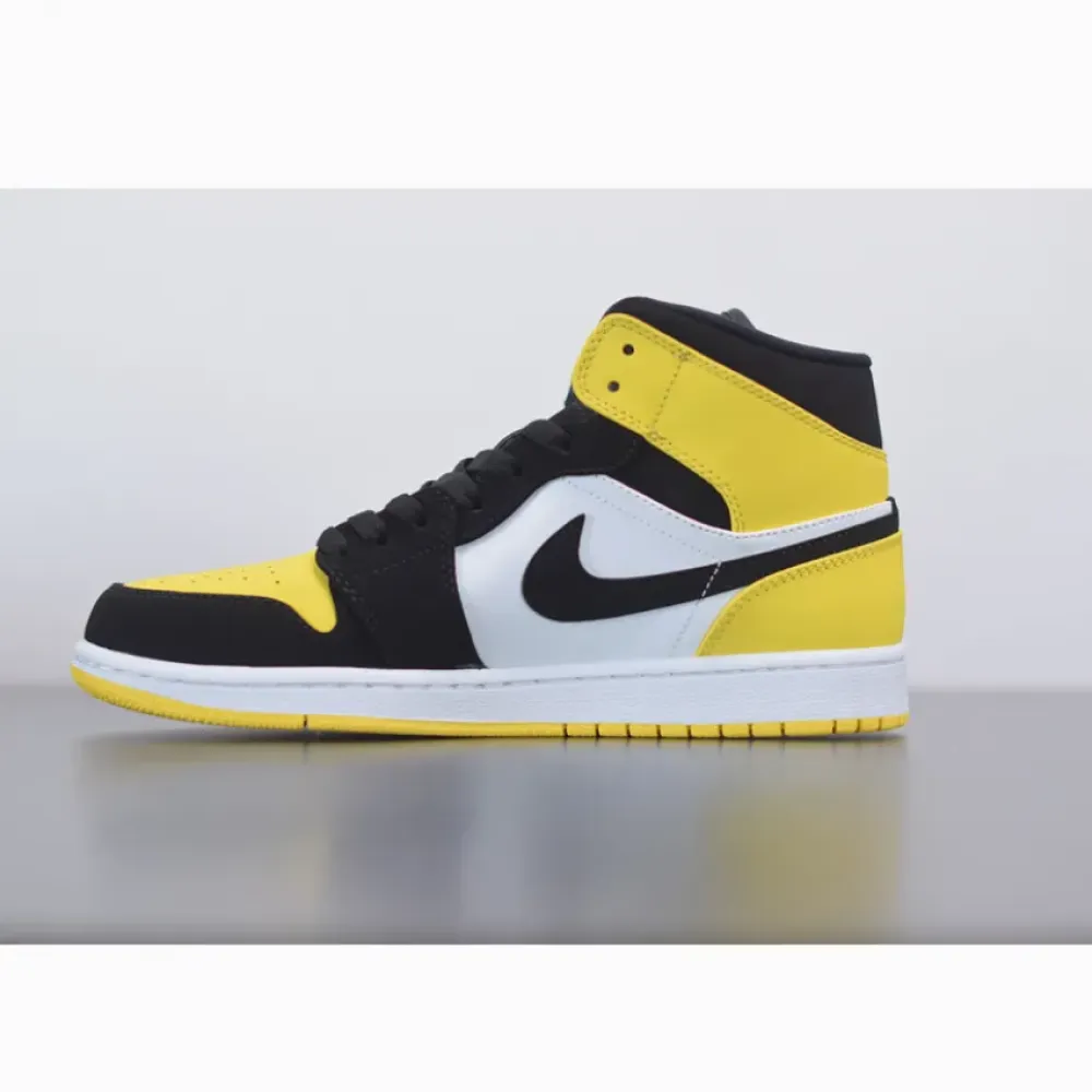 Air Jordan 1 Mid “Yellow Toe” Black/Tour Yellow-White  852542-071