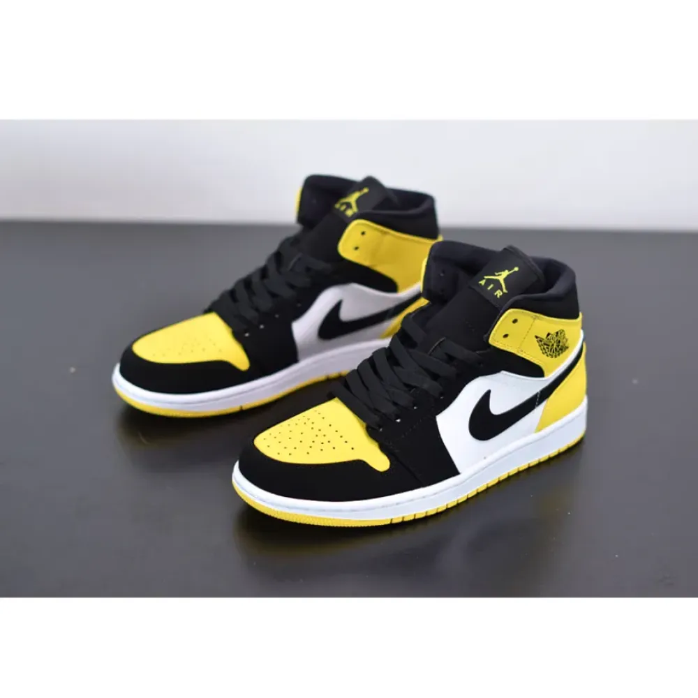 Air Jordan 1 Mid “Yellow Toe” Black/Tour Yellow-White  852542-071