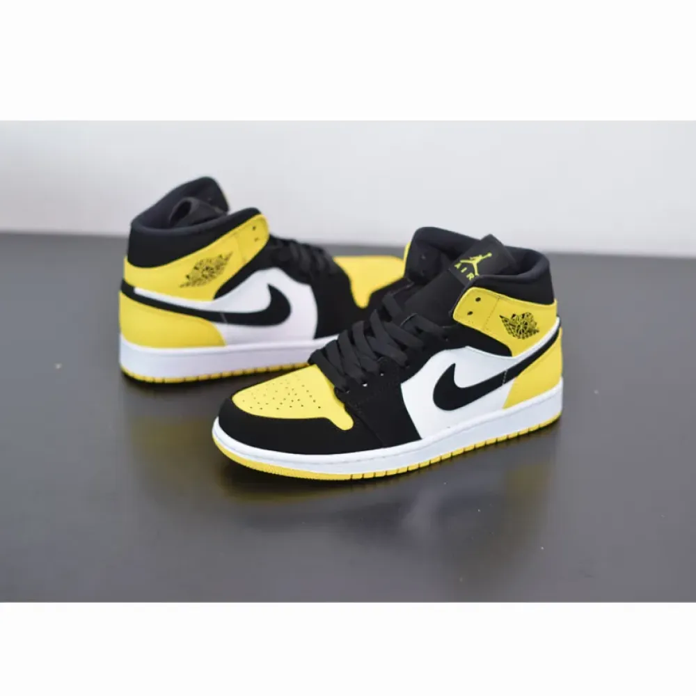 Air Jordan 1 Mid “Yellow Toe” Black/Tour Yellow-White  852542-071