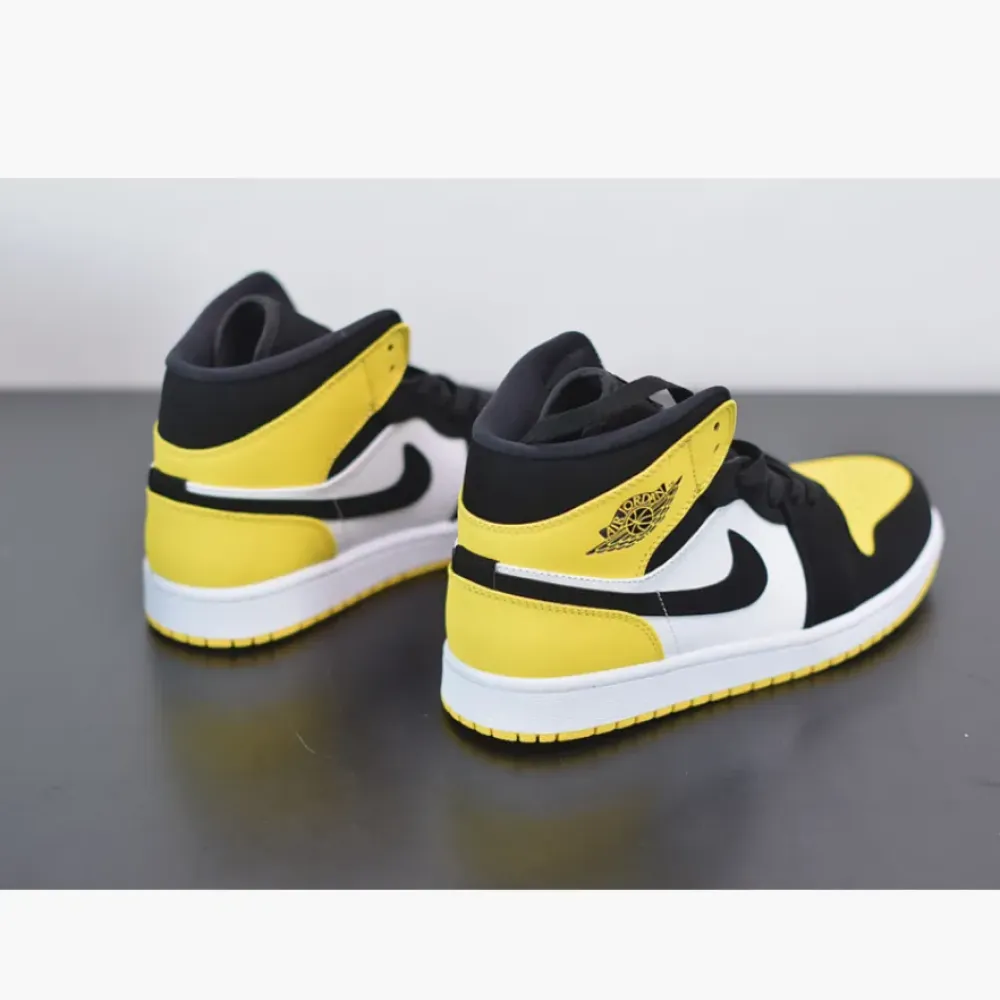 Air Jordan 1 Mid “Yellow Toe” Black/Tour Yellow-White  852542-071