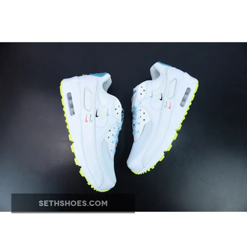 Nike Air Max 90 SE “Worldwide” White/Blue Fury-Volt  CK7069-100