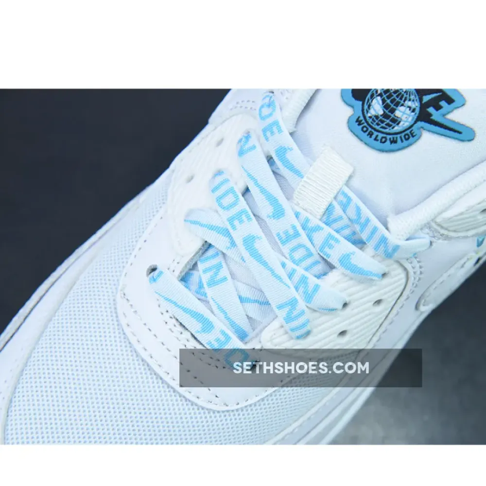 Nike Air Max 90 SE “Worldwide” White/Blue Fury-Volt  CK7069-100