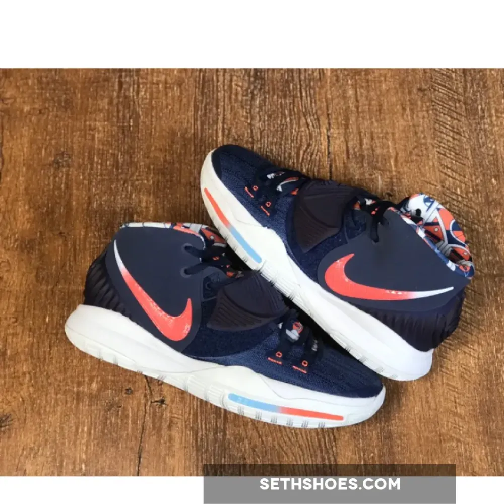 Nike Kyrie 6 “USA” Midnight Navy/Laser Crimson-Psychic Blue  BQ4630-402