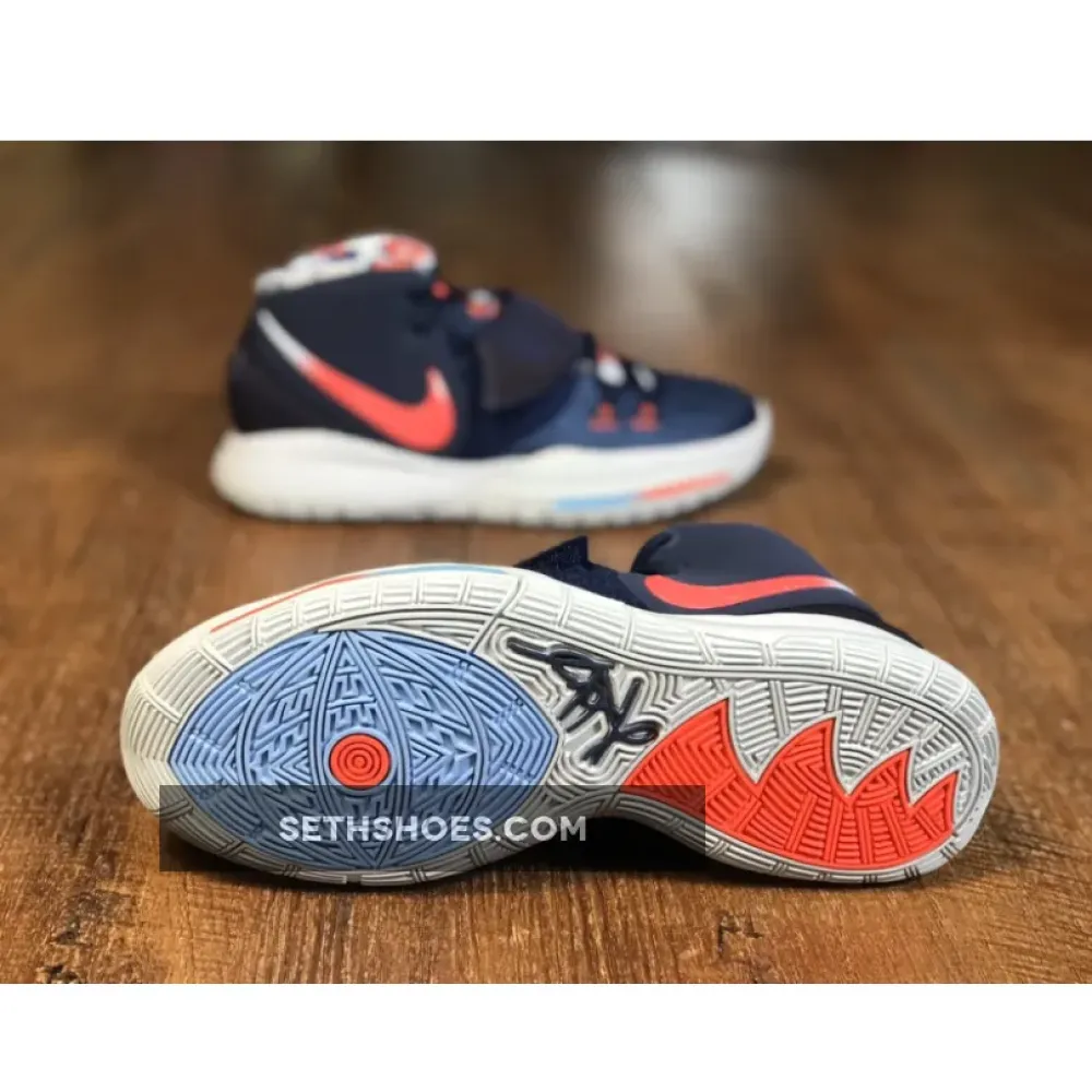 Nike Kyrie 6 “USA” Midnight Navy/Laser Crimson-Psychic Blue  BQ4630-402
