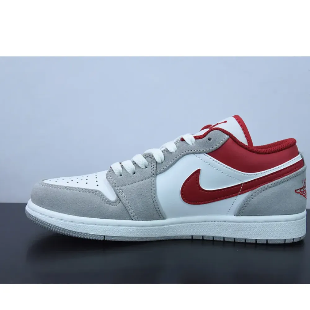 Air Jordan 1 Low White/Grey-Red  DC6991-016