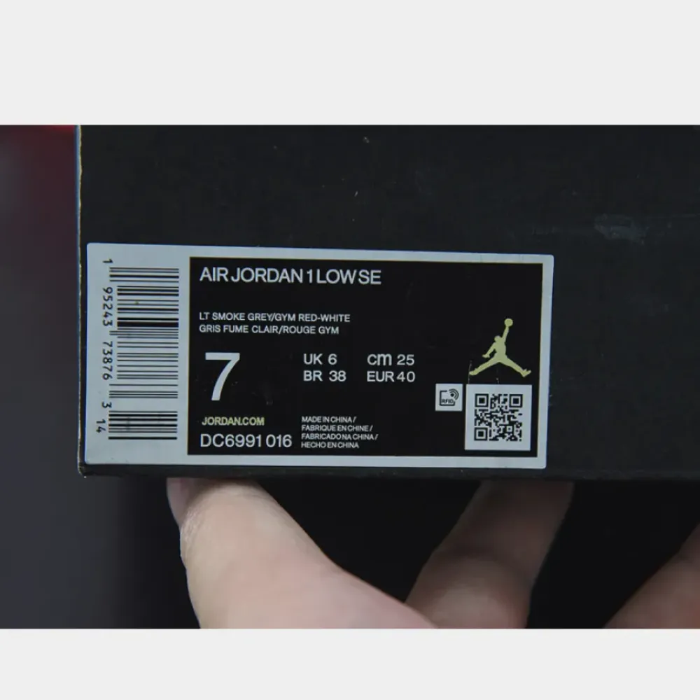 Air Jordan 1 Low White/Grey-Red  DC6991-016