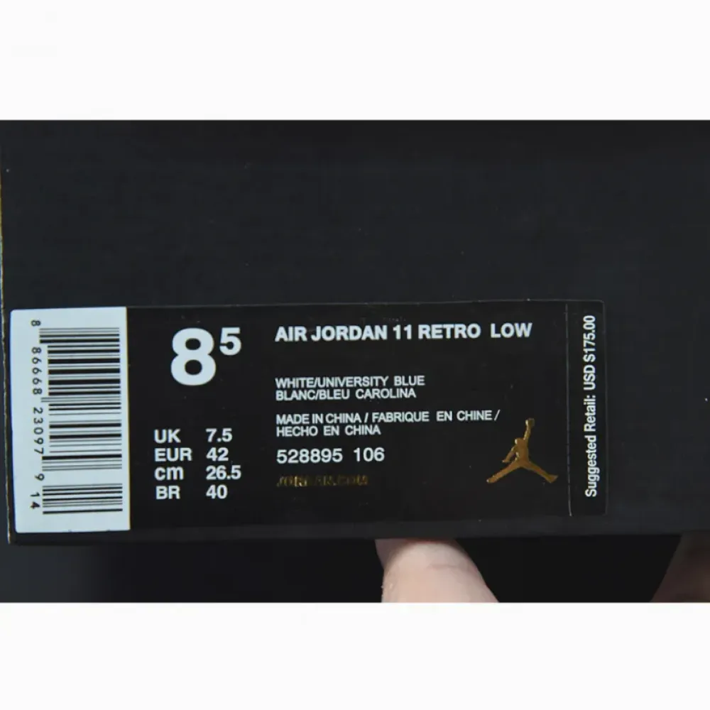 Air Jordan 11 Low “Columbia Blue” White/University Blue  528895-106