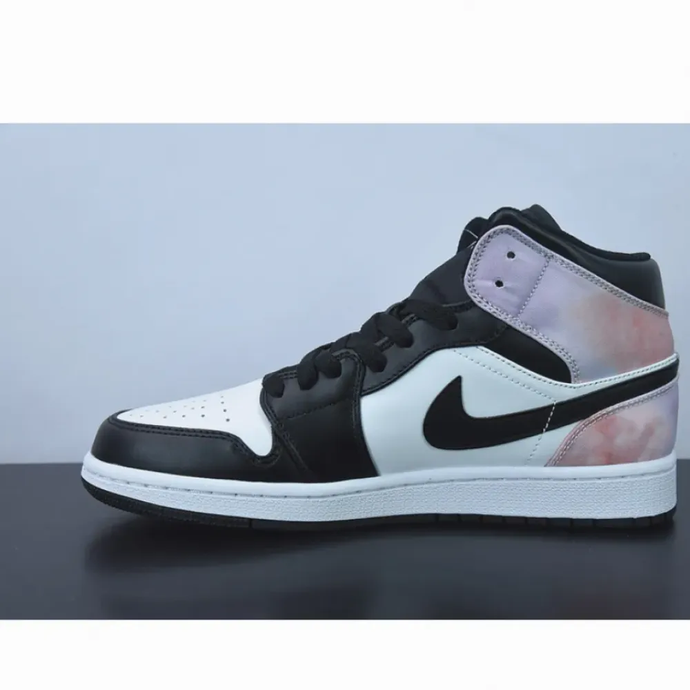 Air Jordan 1 Mid “Zen Master” Black/White/Amethyst Wave/Bleached Coral DM6216-001