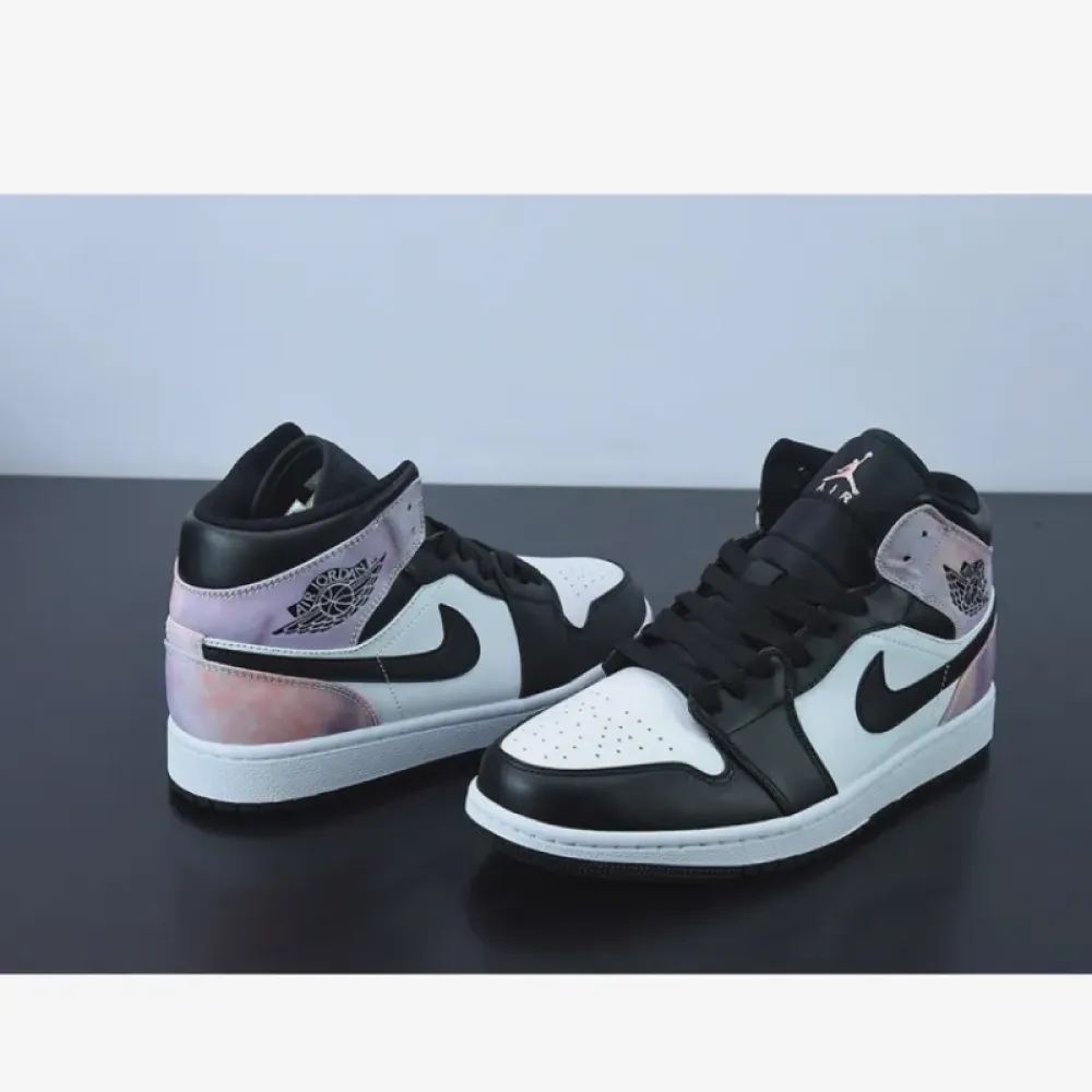 Air Jordan 1 Mid “Zen Master” Black/White/Amethyst Wave/Bleached Coral DM6216-001