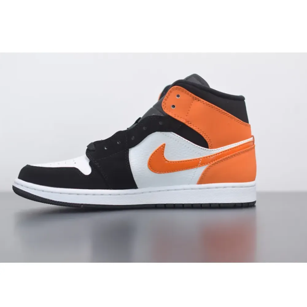 Air Jordan 1 Mid ‘Shattered Backboard’ Black/Starfish-White  554724-058