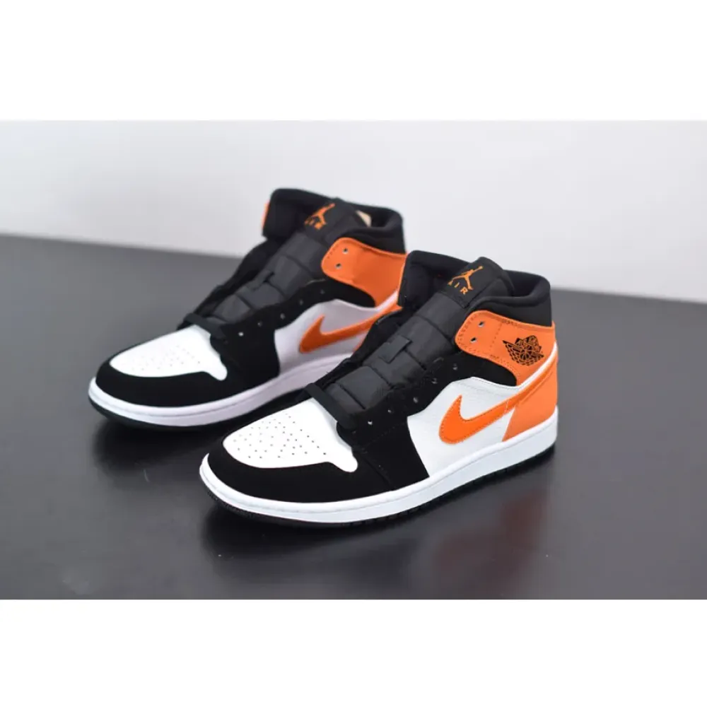 Air Jordan 1 Mid ‘Shattered Backboard’ Black/Starfish-White  554724-058