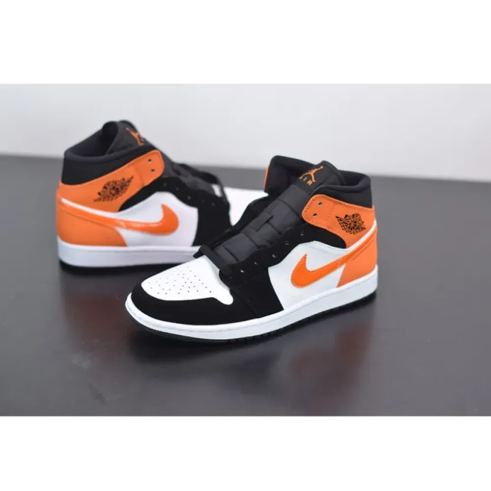 Air Jordan 1 Mid ‘Shattered Backboard’ Black/Starfish-White  554724-058
