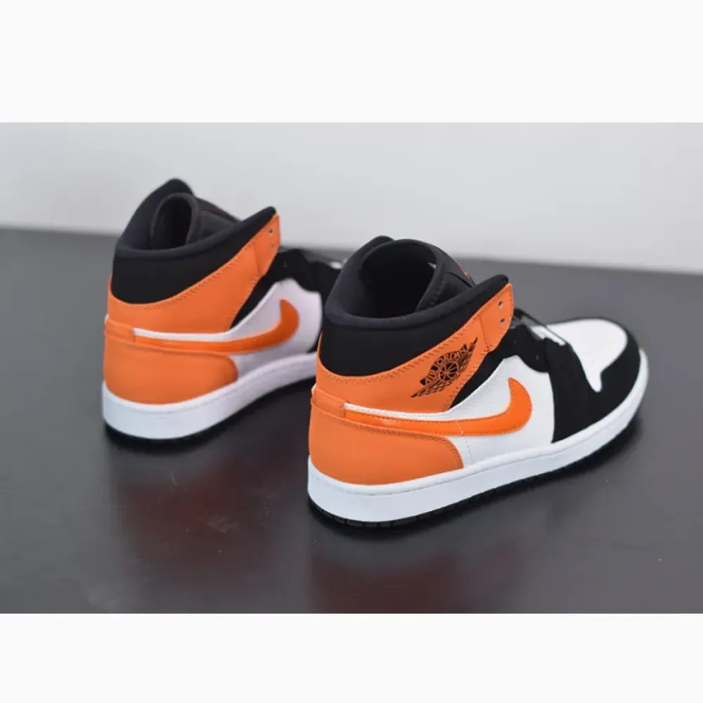Air Jordan 1 Mid ‘Shattered Backboard’ Black/Starfish-White  554724-058