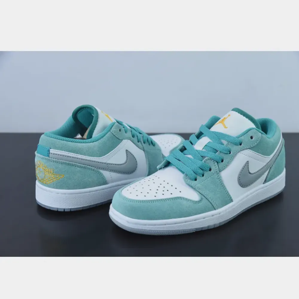 Air Jordan 1 Low New Emerald/White-Light Steel Grey  DN3705-301