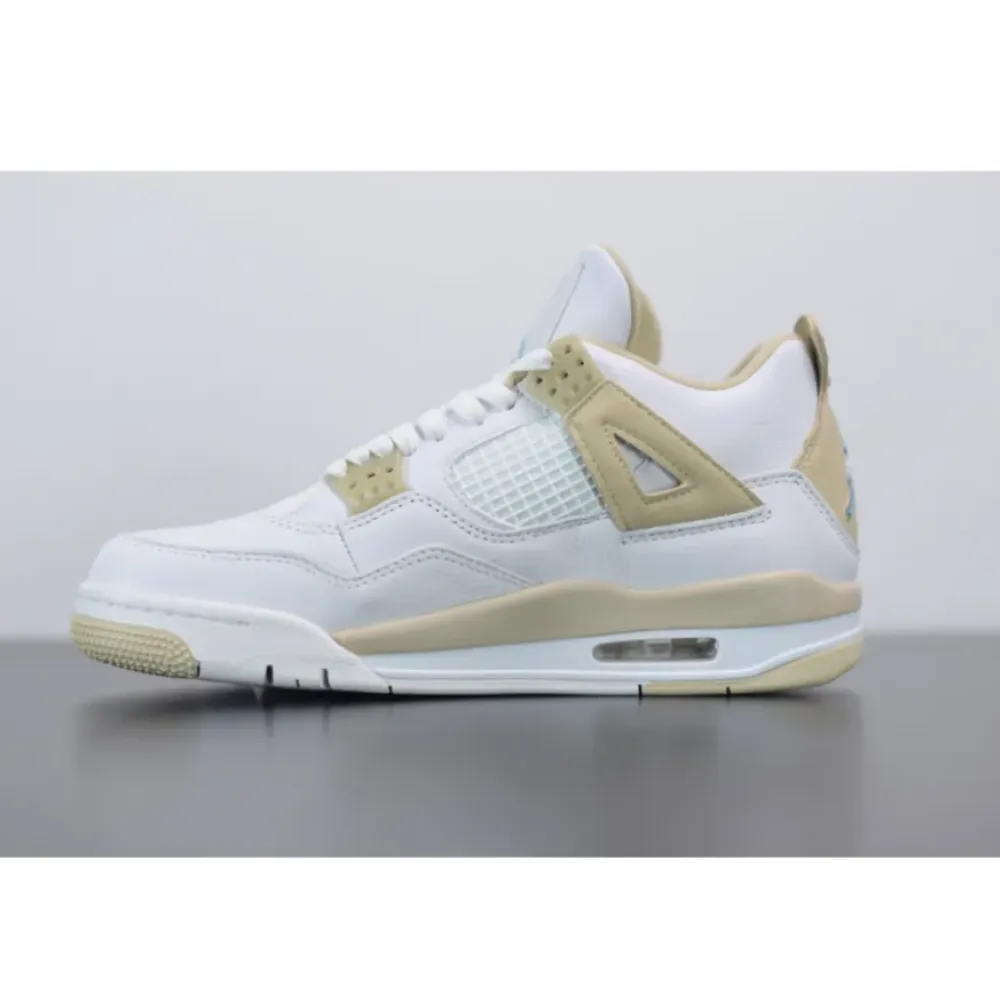 Air Jordan 4 “Linen” White/Boarder Blue-Light Sand  487724-118
