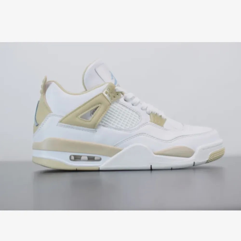 Air Jordan 4 “Linen” White/Boarder Blue-Light Sand  487724-118
