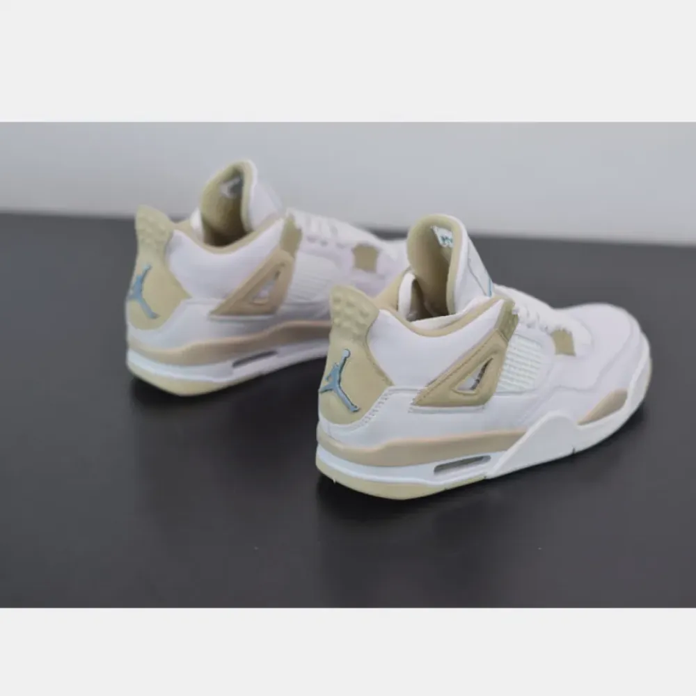 Air Jordan 4 “Linen” White/Boarder Blue-Light Sand  487724-118
