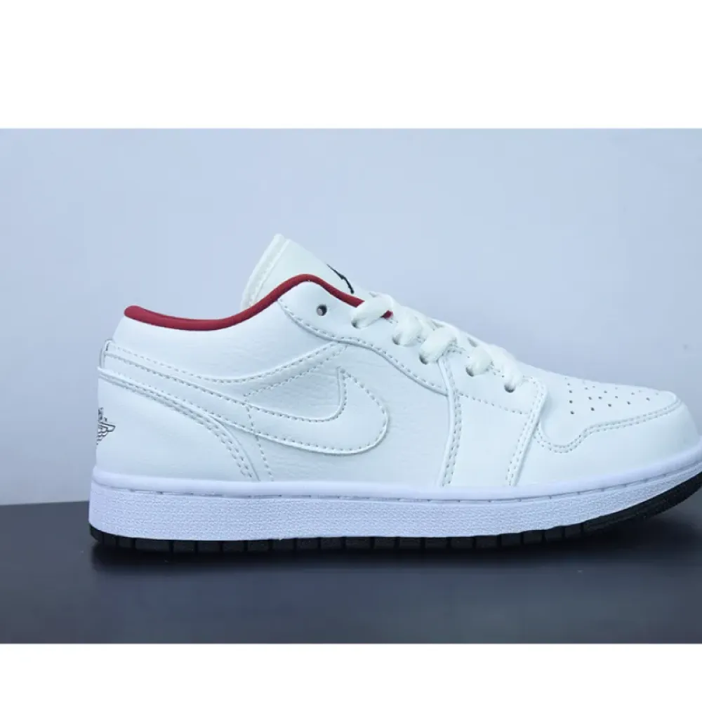 Air Jordan 1 Low White Red and Black  553560-164