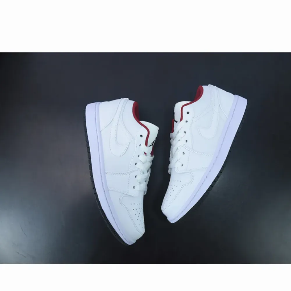 Air Jordan 1 Low White Red and Black  553560-164