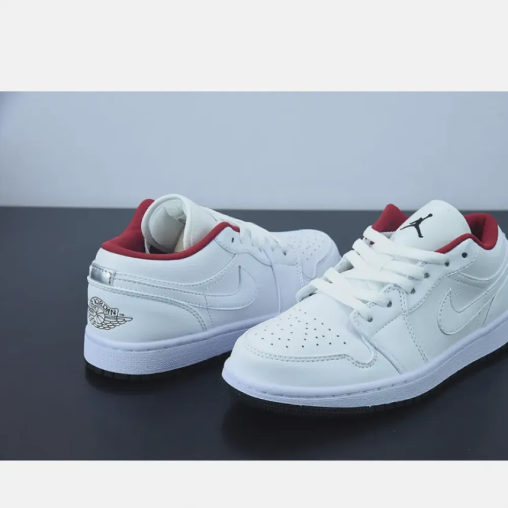 Air Jordan 1 Low White Red and Black  553560-164