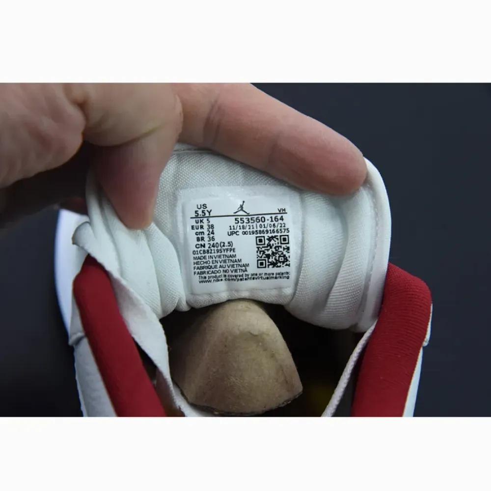 Air Jordan 1 Low White Red and Black  553560-164