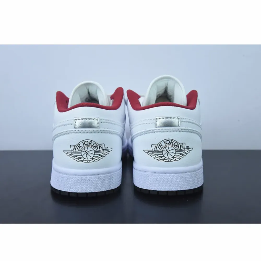 Air Jordan 1 Low White Red and Black  553560-164