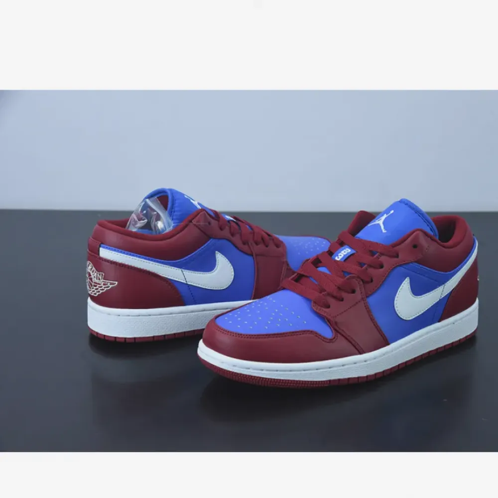 Air Jordan 1 Low Pomegranate/Medium Blue-White  DC0774-604