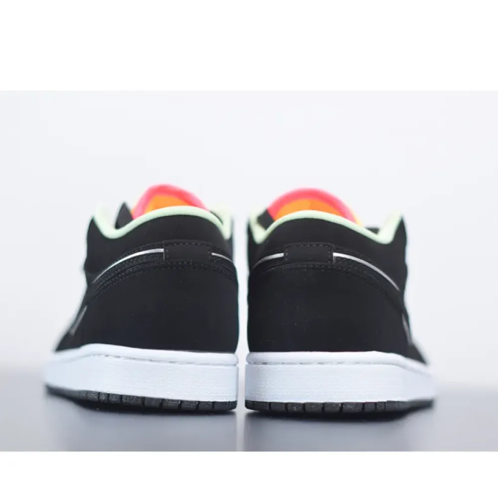 Air Jordan 1 Low Black/Aurora Green/Laser Orange  CK3022-013